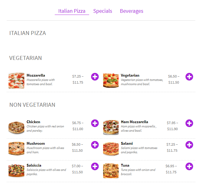 Example of subcategory