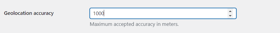 Maximum accepted accuracy of postcode geolocation