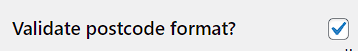 Postcode validation